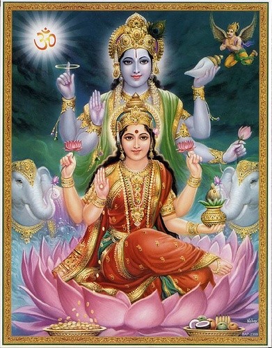 Goddess Lakshmi with Mahavishnu